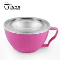 Popular Stainless Steel Noodle Bowl With Handle And Lid Food Container For Kids